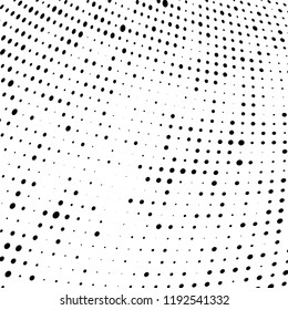 Halftone texture is black and white. Abstract monochrome background of dots. Vector pattern chaotic
