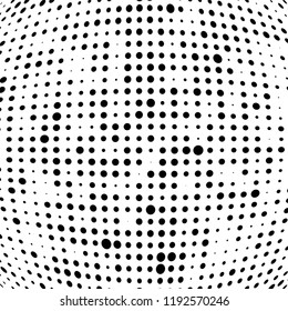 Halftone texture is black and white. Abstract monochrome background of dots. Vector pattern chaotic