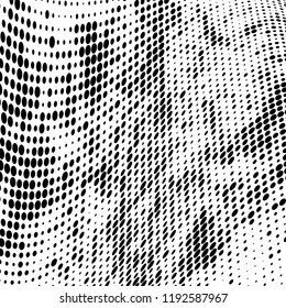 Halftone texture is black and white. Abstract monochrome background of dots. Vector pattern chaotic