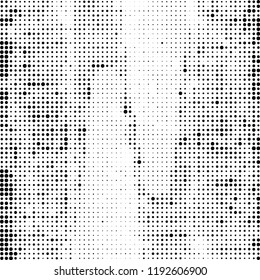 Halftone texture is black and white. Abstract monochrome background of dots. Vector pattern chaotic