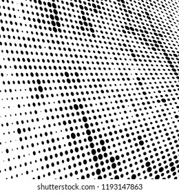 Halftone texture is black and white. Abstract monochrome background of dots. Vector pattern chaotic