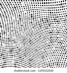 Halftone texture is black and white. Abstract monochrome background of dots. Vector pattern chaotic
