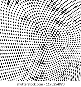 Halftone texture is black and white. Abstract monochrome background of dots. Vector pattern chaotic