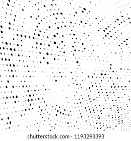 Halftone texture is black and white. Abstract monochrome background of dots. Vector pattern chaotic