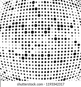 Halftone texture is black and white. Abstract monochrome background of dots. Vector pattern chaotic
