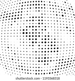 Halftone texture is black and white. Abstract monochrome background of dots. Vector pattern chaotic