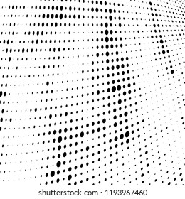 Halftone texture is black and white. Abstract monochrome background of dots. Vector pattern chaotic
