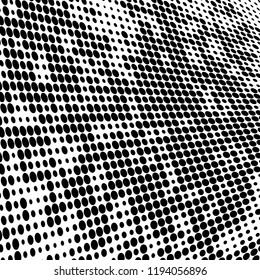 Halftone texture is black and white. Abstract monochrome background of dots. Vector pattern chaotic