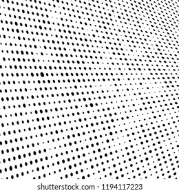 Halftone texture is black and white. Abstract monochrome background of dots. Vector pattern chaotic