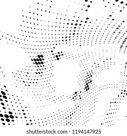 Halftone texture is black and white. Abstract monochrome background of dots. Vector pattern chaotic