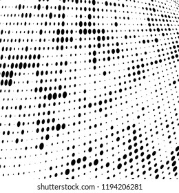 Halftone texture is black and white. Abstract monochrome background of dots. Vector pattern chaotic