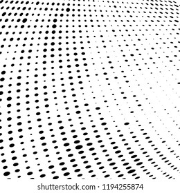 Halftone texture is black and white. Abstract monochrome background of dots. Vector pattern chaotic