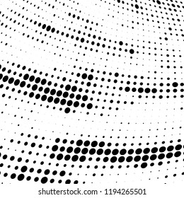 Halftone texture is black and white. Abstract monochrome background of dots. Vector pattern chaotic