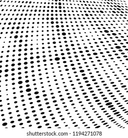 Halftone texture is black and white. Abstract monochrome background of dots. Vector pattern chaotic