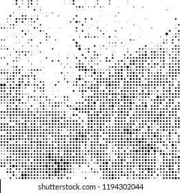 Halftone texture is black and white. Abstract monochrome background. Chaotic pattern for printing on business cards, label, posters, packaging and other design