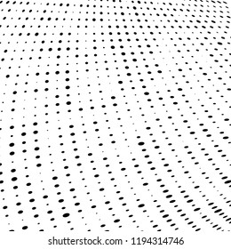 Halftone texture is black and white. Abstract monochrome background of dots. Vector pattern chaotic