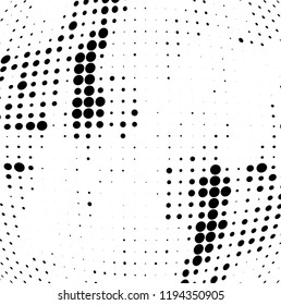 Halftone texture is black and white. Abstract monochrome background of dots. Vector pattern chaotic
