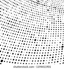 Halftone texture is black and white. Abstract monochrome background of dots. Vector pattern chaotic