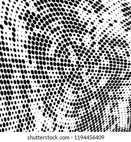 Halftone texture is black and white. Abstract monochrome background of dots. Vector pattern chaotic