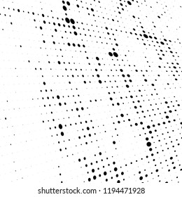Halftone texture is black and white. Abstract monochrome background of dots. Vector pattern chaotic