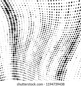 Halftone texture is black and white. Abstract monochrome background of dots. Vector pattern chaotic
