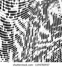 Halftone texture is black and white. Abstract monochrome background of dots. Vector pattern chaotic