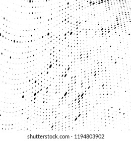 Halftone texture is black and white. Abstract monochrome background of dots. Vector pattern chaotic
