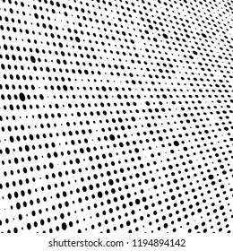 Halftone texture is black and white. Abstract monochrome background of dots. Vector pattern chaotic