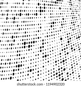 Halftone texture is black and white. Abstract monochrome background of dots. Vector pattern chaotic