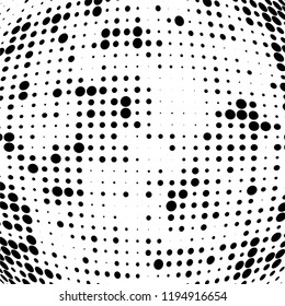 Halftone texture is black and white. Abstract monochrome background of dots. Vector pattern chaotic