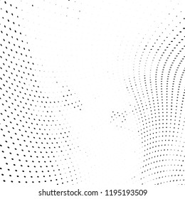 Halftone texture is black and white. Abstract monochrome background of dots. Vector pattern chaotic