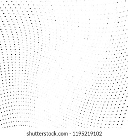 Halftone texture is black and white. Abstract monochrome background of dots. Vector pattern chaotic