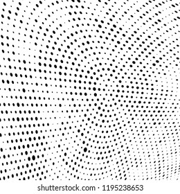 Halftone texture is black and white. Abstract monochrome background of dots. Vector pattern chaotic