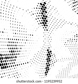 Halftone texture is black and white. Abstract monochrome background of dots. Vector pattern chaotic