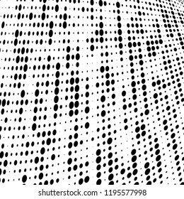 Halftone texture is black and white. Abstract monochrome background of dots. Vector pattern chaotic