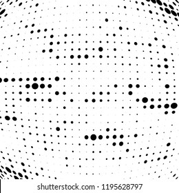 Halftone texture is black and white. Abstract monochrome background of dots. Vector pattern chaotic