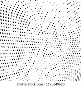 Halftone texture is black and white. Abstract monochrome background of dots. Vector pattern chaotic