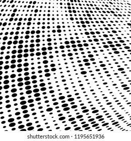 Halftone texture is black and white. Abstract monochrome background of dots. Vector pattern chaotic