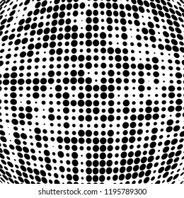 Halftone texture is black and white. Abstract monochrome background of dots. Vector pattern chaotic