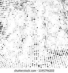 Halftone texture is black and white. Abstract monochrome background of dots. Vector pattern chaotic