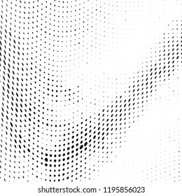 Halftone texture is black and white. Abstract monochrome background of dots. Vector pattern chaotic