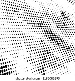 Halftone texture is black and white. Abstract monochrome background of dots. Vector pattern chaotic
