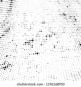Halftone texture is black and white. Abstract monochrome background of dots. Vector pattern chaotic