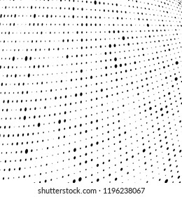 Halftone texture is black and white. Abstract monochrome background of dots. Vector pattern chaotic