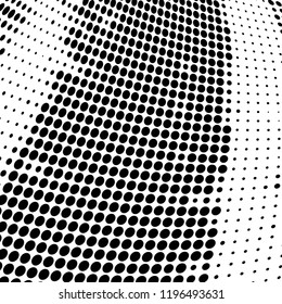 Halftone texture is black and white. Abstract monochrome background of dots. Vector pattern chaotic