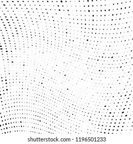 Halftone texture is black and white. Abstract monochrome background of dots. Vector pattern chaotic