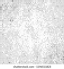 Halftone texture is black and white. Abstract monochrome background of dots. Vector pattern chaotic