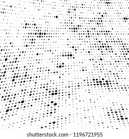 Halftone texture is black and white. Abstract monochrome background of dots. Vector pattern chaotic