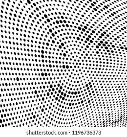 Halftone texture is black and white. Abstract monochrome background of dots. Vector pattern chaotic