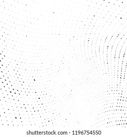 Halftone texture is black and white. Abstract monochrome background of dots. Vector pattern chaotic